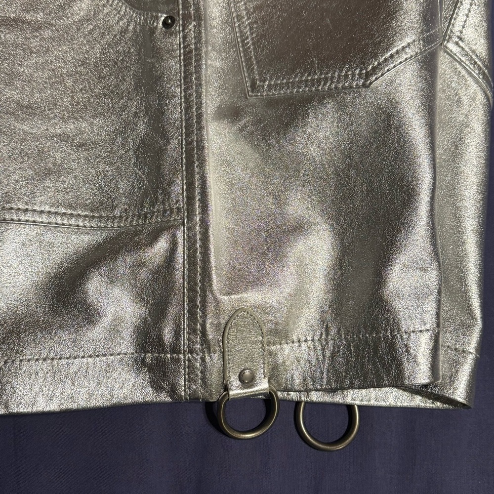 Coach metallic silver leather shorts - Picture 4 of 9